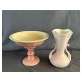 Red Wing Vase & Pedestal Candy Dish