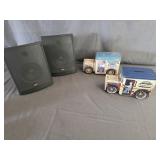 (2) Tin Litho Truck Banks, RCA speakers