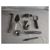 Vintage Tools: Measuring Tape, Hammer Head,
