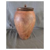 Wooden Covered Urn Vessel