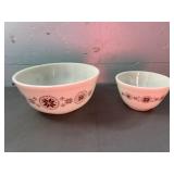 Pyrex Town & Country Brown on White mixing bowls