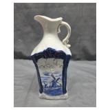 Delftware-Styled Porcelain Decanter/Cruet
