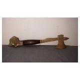 Vtg wood and brass letter / bottle opener