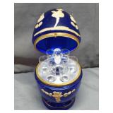 1920-40s Czechoslovakian made cobalt blue glass