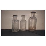 Three 1800s apothicary botthes Haan Grand rapids