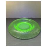 Green Uranium Glass Spiral optic plate