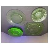 Green Uranium Glass Plates