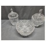 Cut Lead Crystal Bowl, Covered Crystal Candy