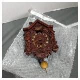 Vtg lux wind up animated bird  pendulum clock