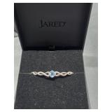 Blue Topaz & Diamond Infinity Bolo Bracelet by