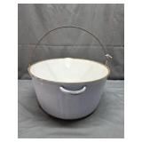 Cast Iron Blue Enamel Handled Pot
