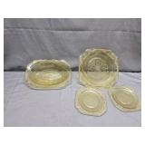 Federal Glass Madrid Amber Serving Bowl, Lg