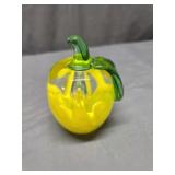 Joe Rice Signed, Undated Yellow   Art Glass