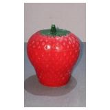 Vtg hazel atlas glass strawberry  w lid