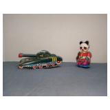 Chinese tin litho  vintage tin toy mf721 tank and