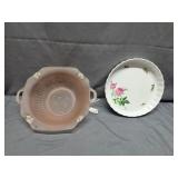 Anchor Hocking Mayfair Pink Bowl, Rose Patterned