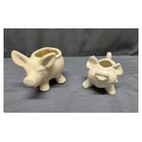 (2) Ceramic Pig Planters