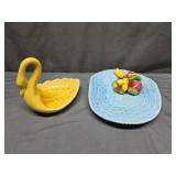 Royal Haeger Swan, Art Pottery Raised Fruit