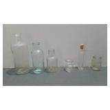 1800s to 1920s glass bottles x2 bluing bottles