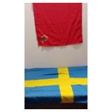 Vtg Swedish flag,  red scarf Bayonne France