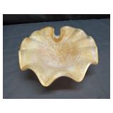 Murano gold leaf glass dish