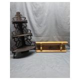Wooden Corner Shelf, Wood Shelf with Metal Star