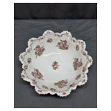 MZ Austria Porcelain Rose Bowl with Gold Trim