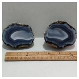 Beautiful 1.8 lb agate whole stone both halfs