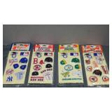 Vtg baseball puffy stickers. Red Sox , Yankees ,