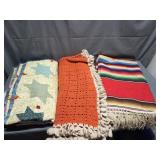 Afghan,Mexican Blanket, Patchwork Star Quilt: