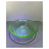 Green Uranium Fruit Bowl Depression glass