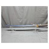 Decorative Blue & Gold Katana Replica with Blue
