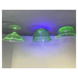 Green Uranium Glass scalloped sherbet cup, mixing