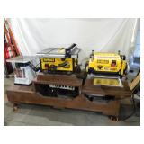 Jet JBOS-5 oscillating sander, Dewalt table saw, Dewalt thickness planer