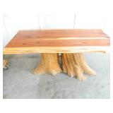 Tree stump dining table