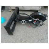 Hydraulic stump grinder skid steer attachment