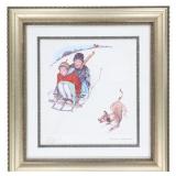 Norman Rockwell Estate "Young Love: Sleeding"