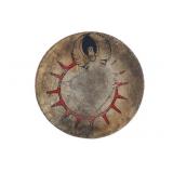 Ca. 1950 Plains Painted Rawhide Large Drum