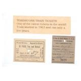 Extremely Rare Tombstone Station Railroad Tickets