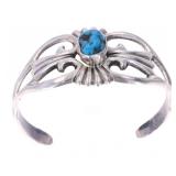 Navajo Arthur J. Williams Sterling Turquoise Cuff