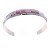 Navajo Sterling Silver Mother of Pearl Inlay Cuff