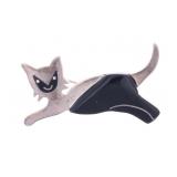 Taxco, Mexico Sterling Silver Jet Black Cat Brooch