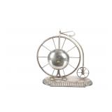 Rare 19th C Silverplated Brass Penny-Farthing Bell