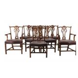Chippendale Revival Style Dining Chairs Set (8)