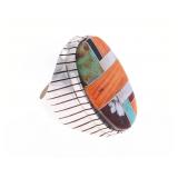 Vintage Navajo Dinï¿½ Rex Abeita Sterling Inlay Ring