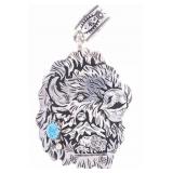 Navajo R. Singer Sterling & Turquoise Pendant