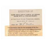 1884 Tombstone Execution Hanging Invitation