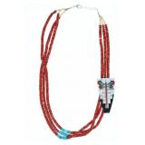 Santo Domingo Pueblo P & R Rosetta Inlay Necklace