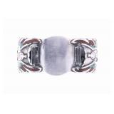 Zuni Sterling Turquoise & Coral Inlay Watch Cuff