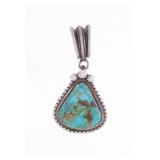 Navajo Rick Martinez Sterling & Turquoise Pendant